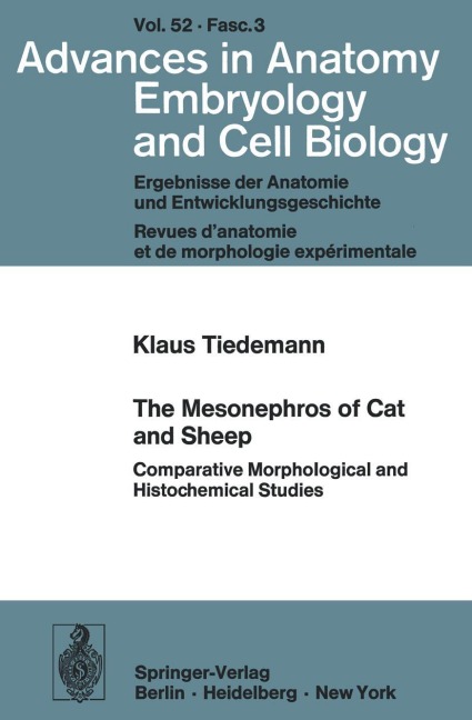 The Mesonephros of Cat and Sheep: Comparative Morphological and Histochemical Studies