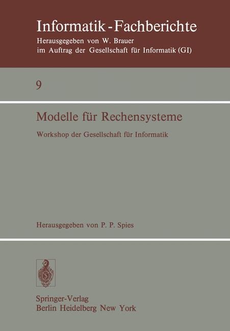 Modelle für Rechensysteme: Workshop der GI, Bonn, 31. 3.-1. 4. 1977