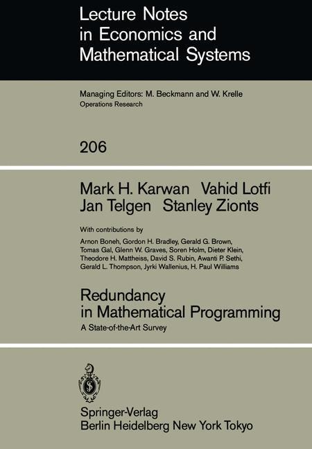 Redundancy in Mathematical Programming: A State-of-the-Art Survey