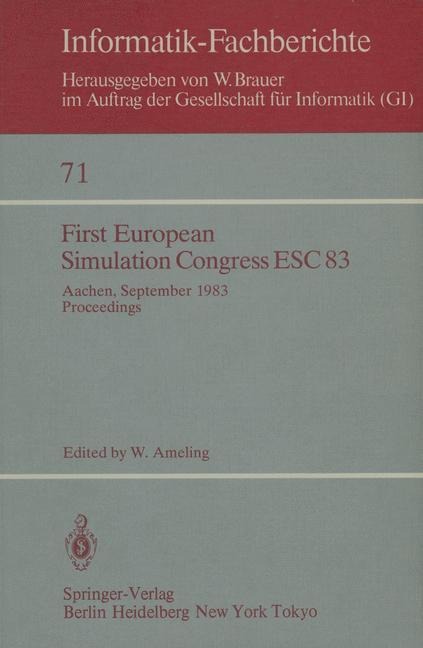 First European Simulation Congress ESC 83: Aachen, September, 12-16, 1983 Proceedings