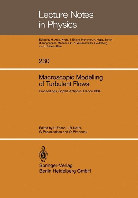 Macroscopic Modelling of Turbulent Flows: Proceedings of a Workshop held at INRIA, Sophia-Antipolis, France, December 10-14, 1984