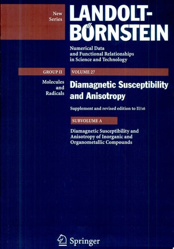 Diamagnetic Susceptibility and Anisotropy of Inorganic and Organometallic Compounds