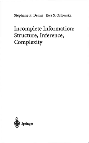 Incomplete Information: Structure, Inference, Complexity