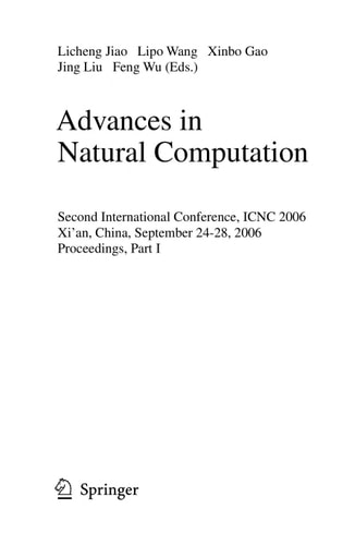 Advances in Natural Computation Second International Conference, ICNC 2006, Xi'an, China, September 24-28, 2006, Proceedings