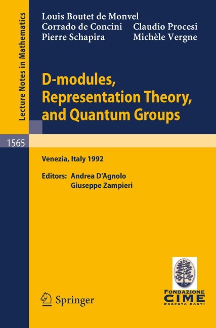 D-modules, Representation Theory, and Quantum Groups: Lectures given at the 2nd Session of the Centro Internazionale Matematico Estivo (C.I.M.E.) held in Venezia, Italy, June 12-20, 1992