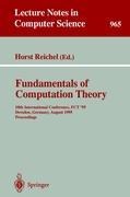 Fundamentals of Computation Theory: 10th International Conference, FCT 95, Dresden, Germany, August 22 - 25, 1995. Proceedings