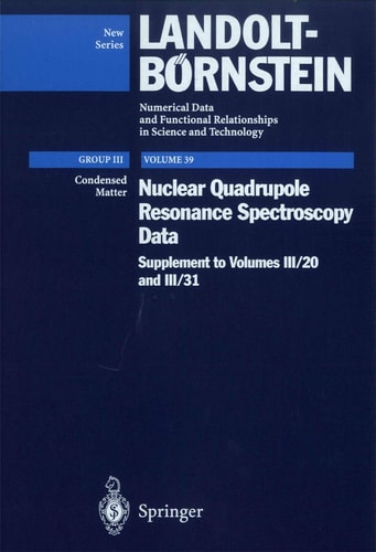 Nuclear Quadrupole Resonance Spectroscopy Data Supplement to III/20, III/31