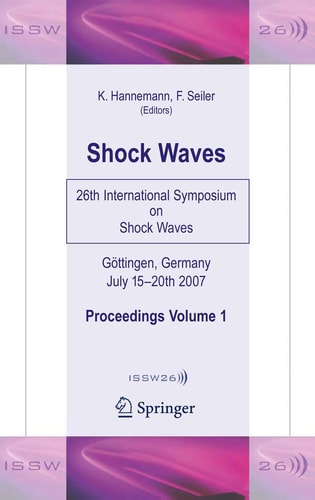 Shock Waves 26th International Symposium on Shock Waves, Volume 1