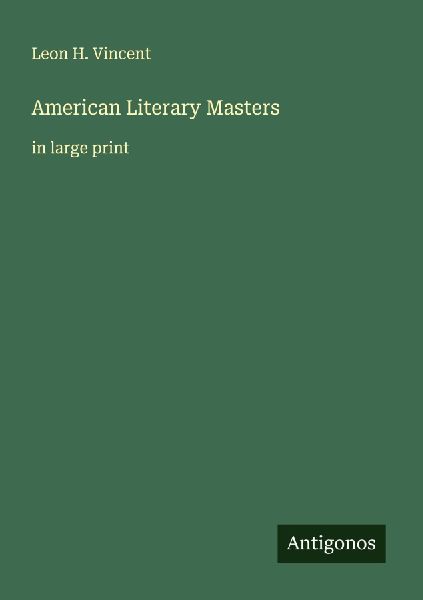 American Literary Masters: in large print