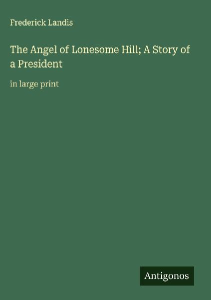 The Angel of Lonesome Hill; A Story of a President: in large print