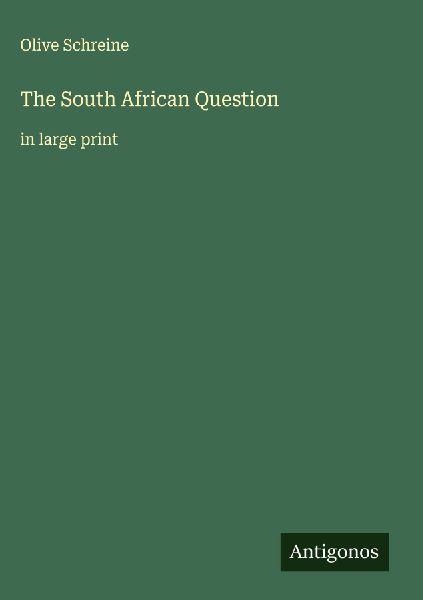 The South African Question: in large print
