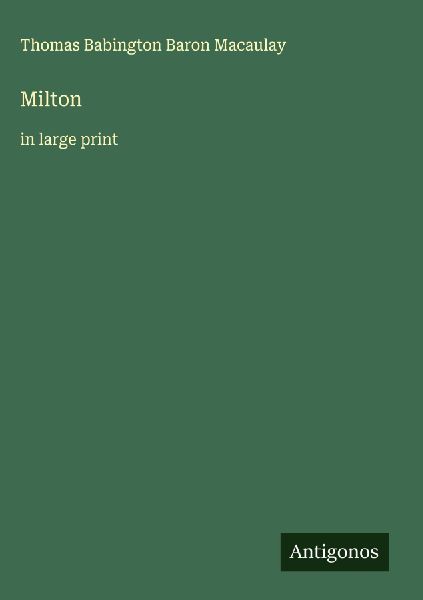 Milton: in large print