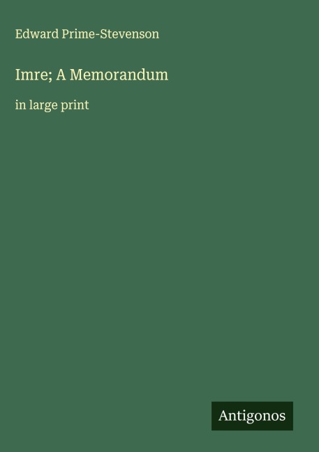 Imre; A Memorandum: in large print
