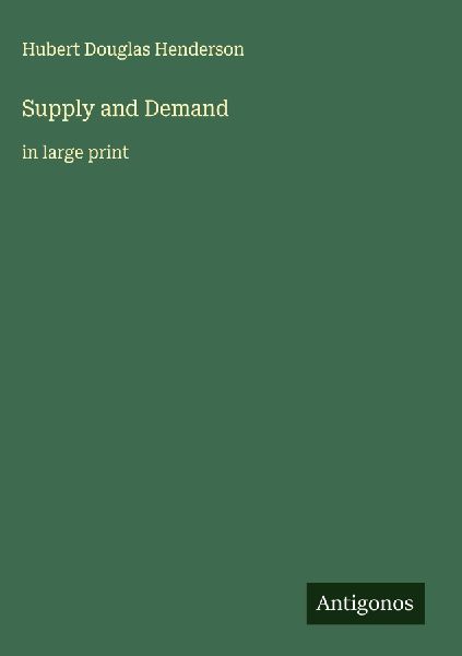 Supply and Demand: in large print