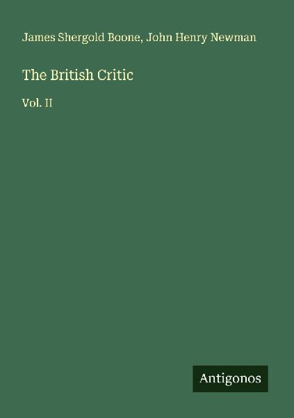 The British Critic: Vol. II