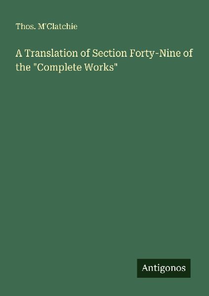 A Translation of Section Forty-Nine of the Complete Works