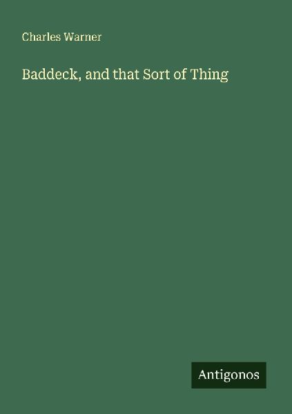 Baddeck, and that Sort of Thing