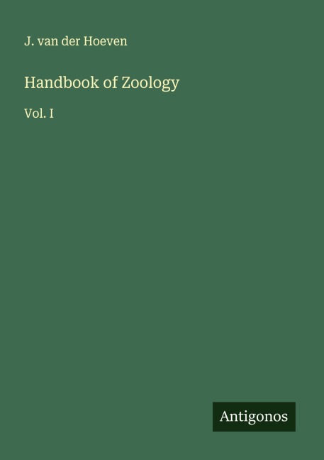 Handbook of Zoology: Vol. I