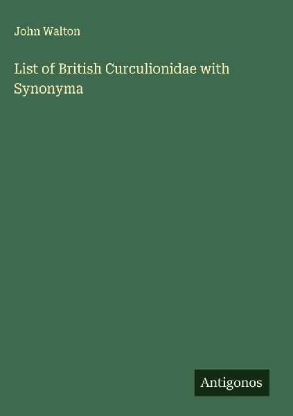List of British Curculionidae with Synonyma
