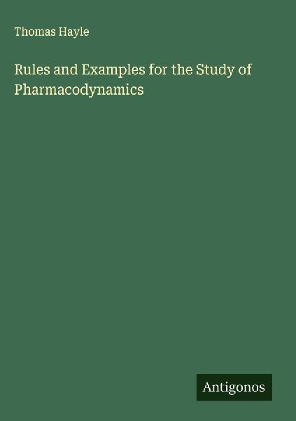 Rules and Examples for the Study of Pharmacodynamics