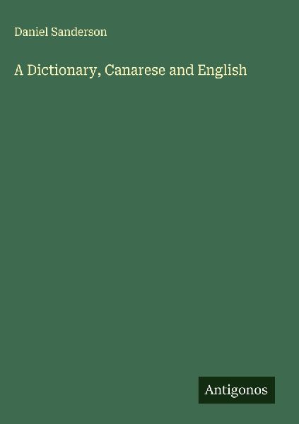 A Dictionary, Canarese and English