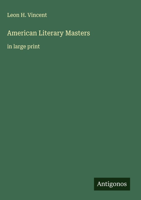 American Literary Masters: in large print