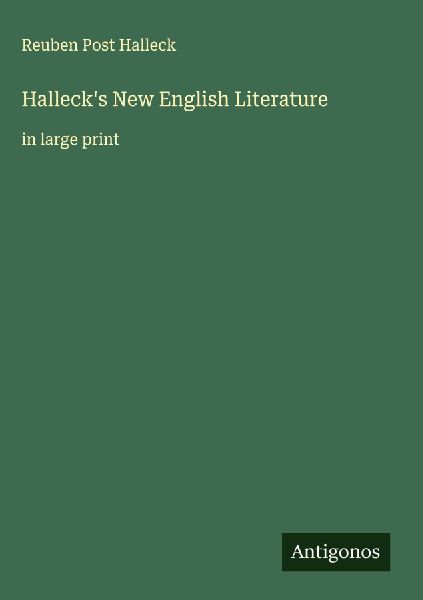 Hallecks New English Literature: in large print