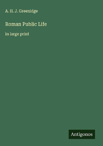Roman Public Life: in large print