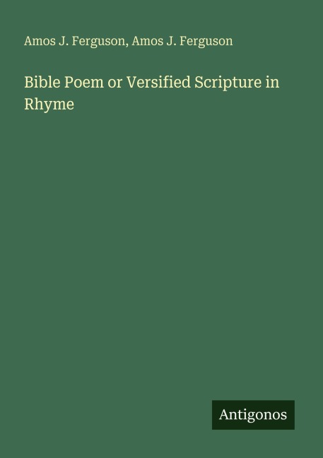 Bible Poem or Versified Scripture in Rhyme