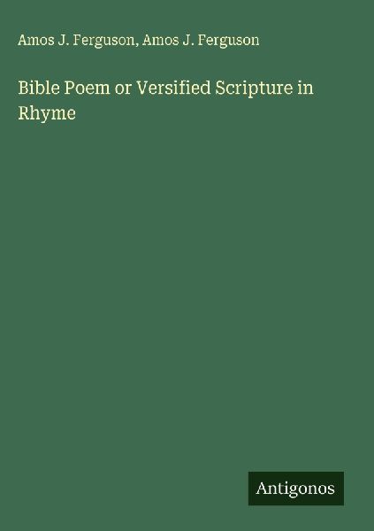 Bible Poem or Versified Scripture in Rhyme