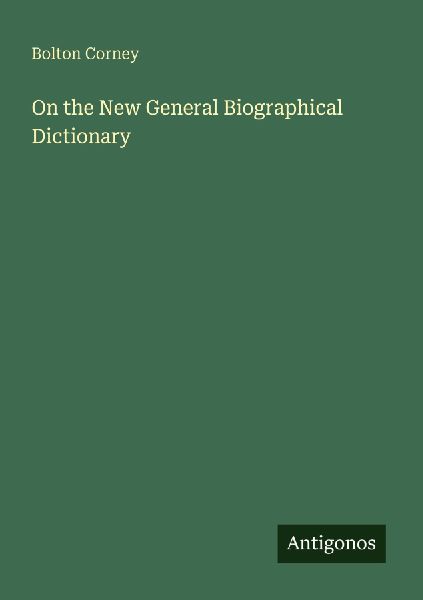 On the New General Biographical Dictionary