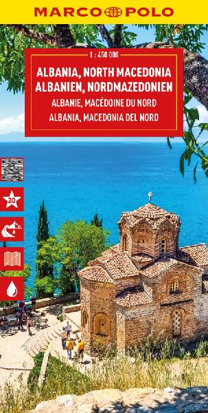 MARCO POLO Reisekarte Albanien, Nordmazedonien 1:450.000: Kosovo - Straßenkarte und Autokarte mit sehenswerten Strecken, Highlights und digitaler Erweiterung