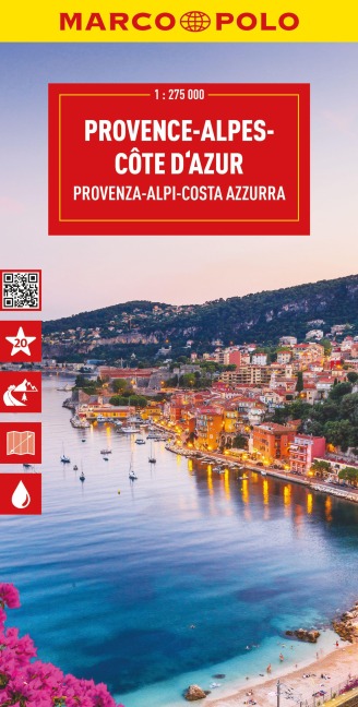 Provence Alps Cote D'Azur Marco Polo Map: Straßenkarte und Autokarte mit sehenswerten Strecken, Highlights und digitaler Erweiterung