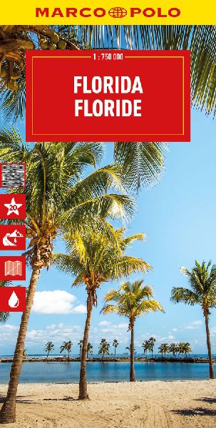 Florida Marco Polo Map: Straßenkarte und Autokarte mit sehenswerten Strecken, Highlights und digitaler Erweiterung