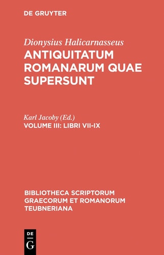 Antiquitatum Romanarum Quae Supersunt Libri Vii-Ix
