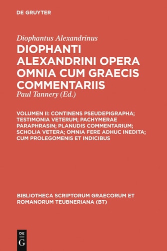 Continens Pseudepigrapha; Testimonia Veterum; Pachymerae Paraphrasin; Planudis Commentarium; Scholia Vetera; Omnia Fere Adhuc Inedita; Cum Prolegomenis et Indicibus