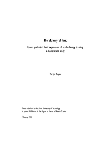The Alchemy of Love: Personal Growth Journeys in Psychotherapy Training