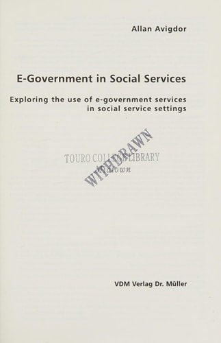 E-Government in Social Services: Exploring the use of e-government services in social service settings