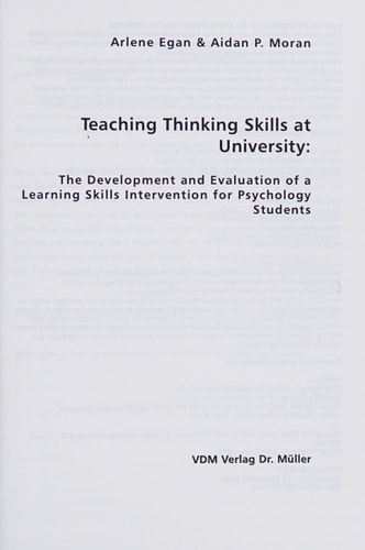 Teaching Thinking Skills at University