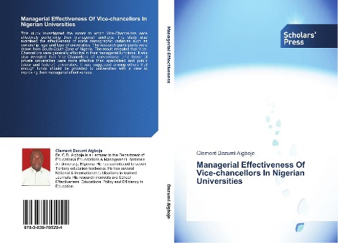 Managerial Effectiveness Of Vice-chancellors In Nigerian Universities