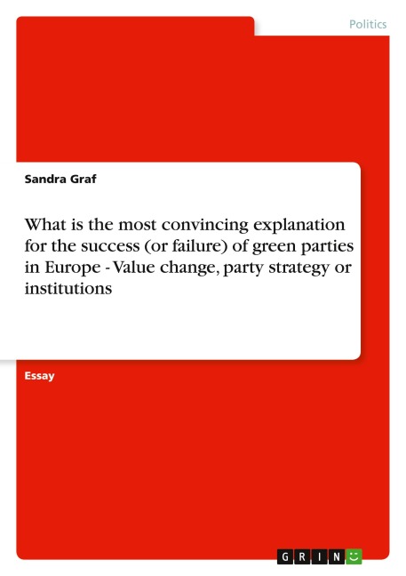 What is the most convincing explanation for the success (or failure) of green parties in Europe -  Value change, party strategy or institutions