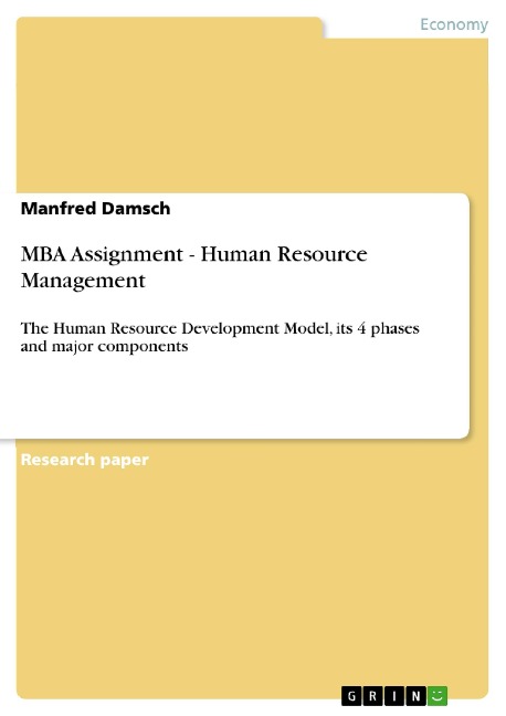 MBA Assignment - Human Resource Management: The Human Resource Development Model, its 4 phases and major components