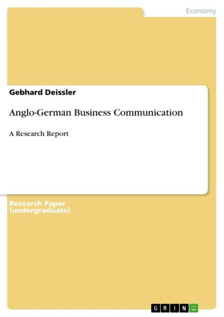 Anglo-German Business Communication: A Research Report