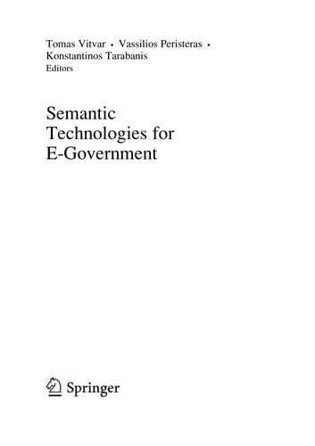 Semantic Technologies for E-Government