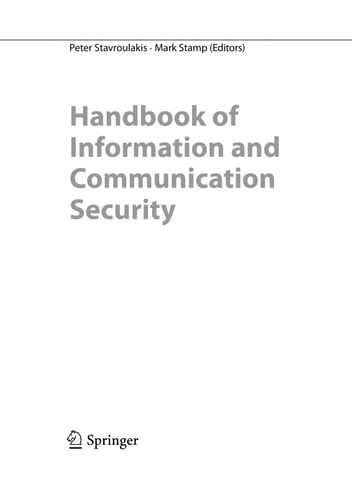 Handbook of Information and Communication Security