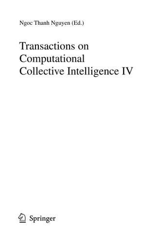 Transactions of Computational Collective Intelligence IV