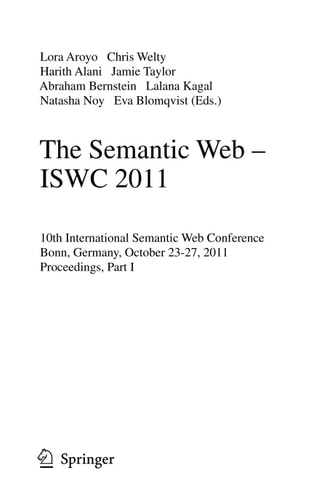 The Semantic Web -- ISWC 2011 10th International Semantic Web Conference, Bonn, Germany, October 23-27, 2011, Proceedings