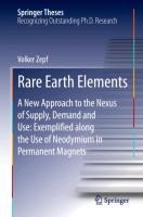 Rare Earth Elements: A New Approach to the Nexus of Supply, Demand and Use: Exemplified along the Use of Neodymium in Permanent Magnets