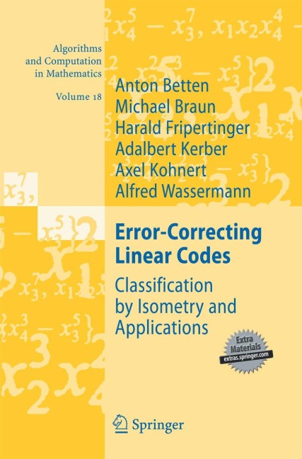 Error-Correcting Linear Codes: Classification by Isometry and Applications