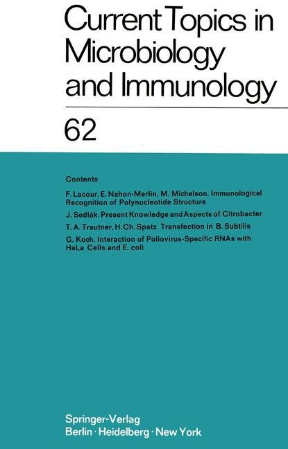 Current Topics in Microbiology and Immunology / Ergebnisse der Mikrobiologie und Immunitätsforschung: Volume 62